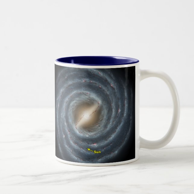 Caneca De Café Em Dois Tons Sol na Via Látea NASA (Direita)