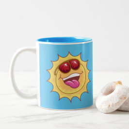 Caneca De Café Em Dois Tons Sol Rindo