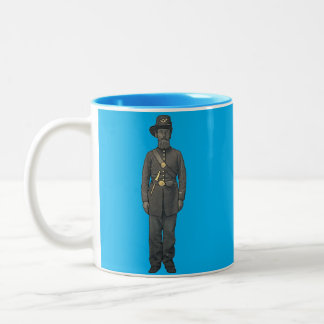 Caneca De Café Em Dois Tons Soldado da União da Guerra Civil em Uniforme com F