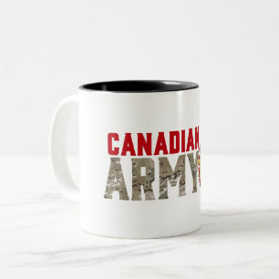 Caneca De Café Em Dois Tons Soldado do Exército canadense