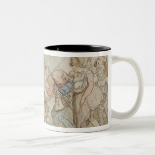 Caneca De Café Em Dois Tons Soldados março de 1805 (caneta & tinta e watercol