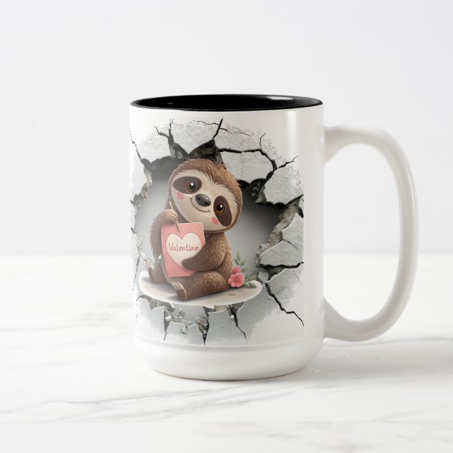 Caneca De Café Em Dois Tons Solidez do dia de os namorados (Direita)