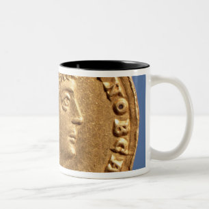 Caneca De Café Em Dois Tons Solidus de Constantim II Caesar cuirassed