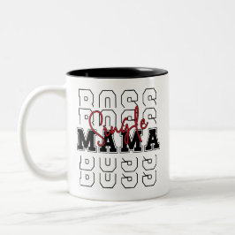 Caneca De Café Em Dois Tons Solteiro Design Boss Mama Minimalista