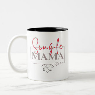 Caneca De Café Em Dois Tons Solteiro Mama Minimalista