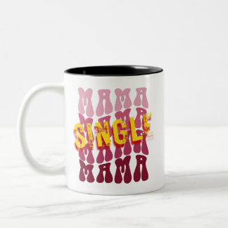 Caneca De Café Em Dois Tons Solteiro Mama Wavy Minimalista