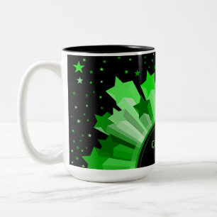 Caneca De Café Em Dois Tons Sombras De Comprimido Verde