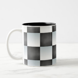 Caneca De Café Em Dois Tons Sombras de prato preto e branco