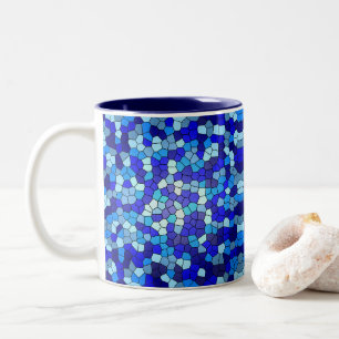 Caneca De Café Em Dois Tons Sombras de Vidro Azul Obtido por Shirley Taylor