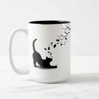 Caneca De Café Em Dois Tons "Sombras em Movimento"