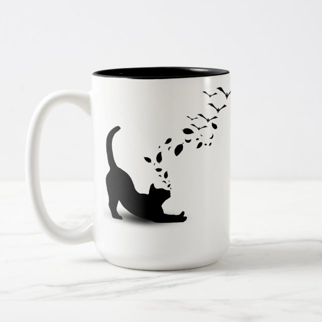 Caneca De Café Em Dois Tons "Sombras em Movimento" (Esquerda)
