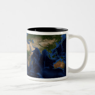 Caneca De Café Em Dois Tons Sombreamento topográfico e batimétrico da terra do