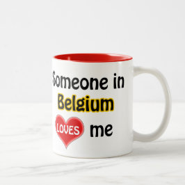 Caneca De Café Em Dois Tons Someone in Belgium loves me