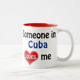 Caneca De Café Em Dois Tons Someone in Cuba loves me