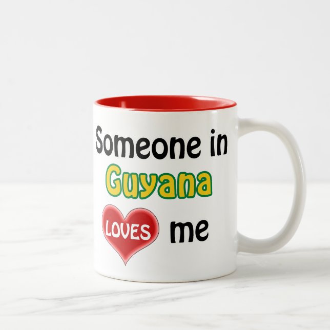 Caneca De Café Em Dois Tons Someone in Guyana loves me (Direita)