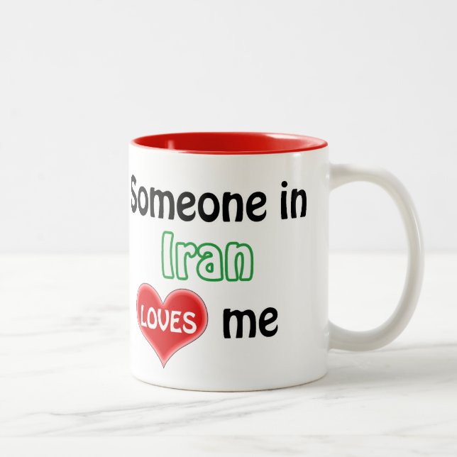 Caneca De Café Em Dois Tons Someone in Iran loves me (Direita)