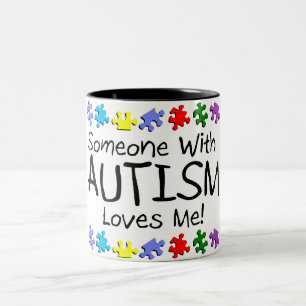 Caneca De Café Em Dois Tons Somone com autismo ama-me (os PP)