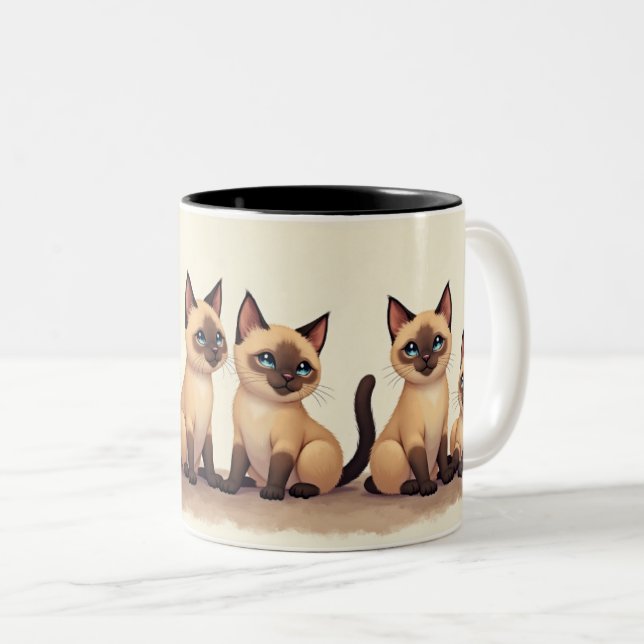 Caneca De Café Em Dois Tons Somos siameses (Frente Esquerda)