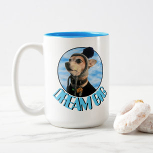 Caneca De Café Em Dois Tons "Sonhe grande" Carlos B.Cão