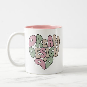 Caneca De Café Em Dois Tons Sonho Design Faça Tipografia de Letreiro à Mão