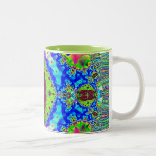 Caneca De Café Em Dois Tons Sonho em Cor - Design Fratural Geométrico