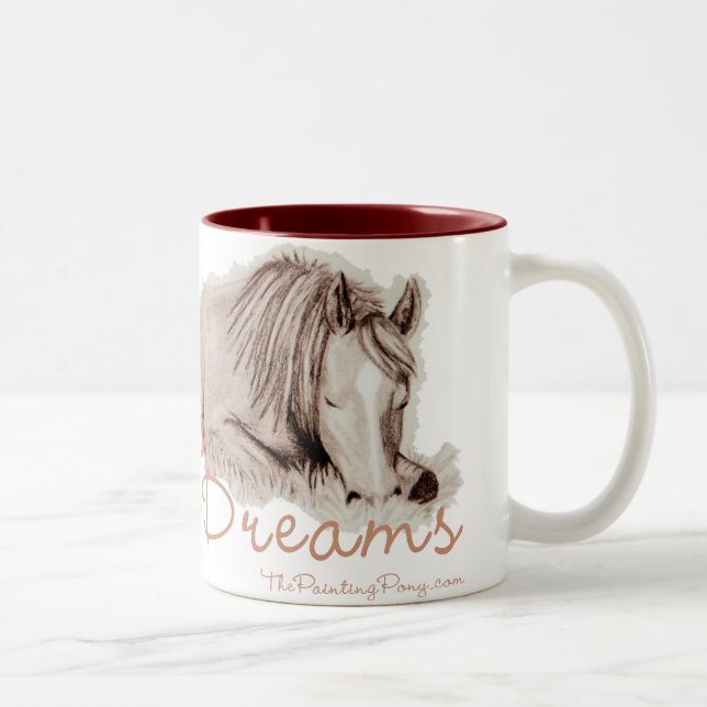 Caneca De Café Em Dois Tons Sonhos de pônei (Direita)