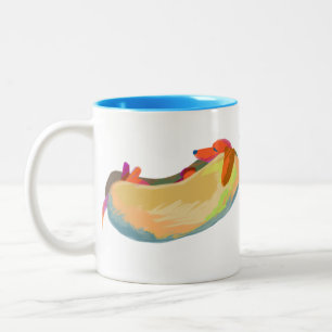 Caneca De Café Em Dois Tons Sonhos do cachorro quente