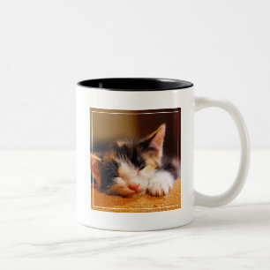 Caneca De Café Em Dois Tons Sono pequeno do gatinho