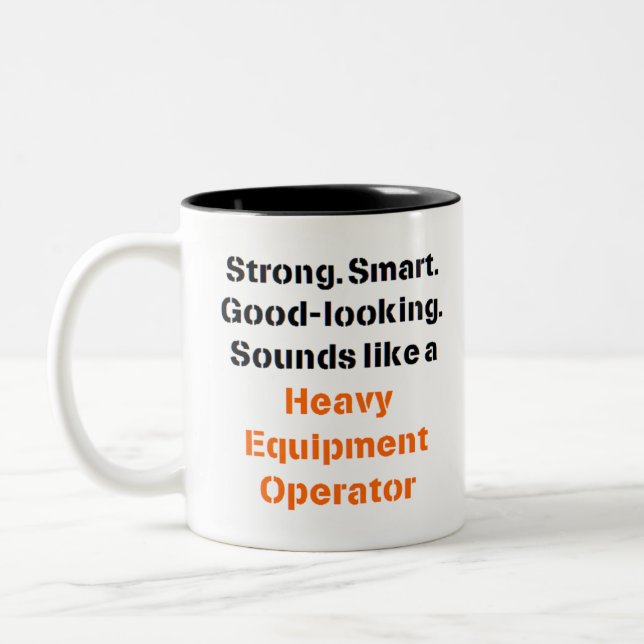 Caneca De Café Em Dois Tons sons de operadores de equipamentos pesados (Esquerda)