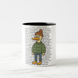 Caneca De Café Em Dois Tons Sons de Pato em Diferentes Idiomas 