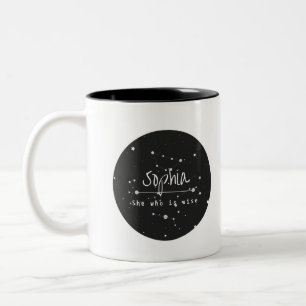 Caneca De Café Em Dois Tons Sophia  Nome Significa Mug