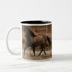 Caneca De Café Em Dois Tons Sorraia, Bebendo de Mustang Horse-Lover, Espanha