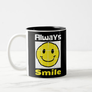 Caneca De Café Em Dois Tons sorriso emoji