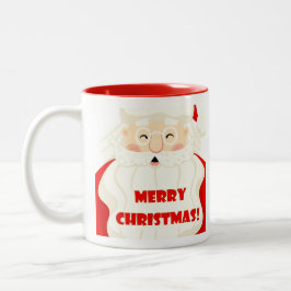 Caneca De Café Em Dois Tons Sorriso Papai Noel Feliz Café de Natal