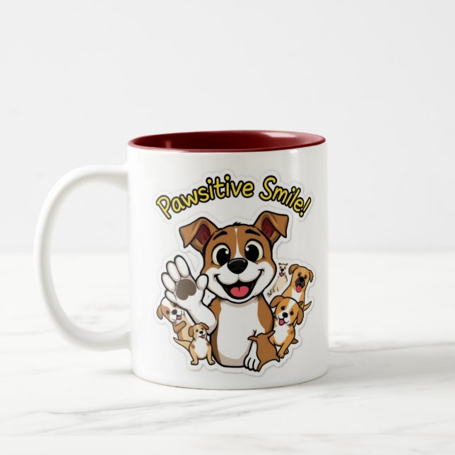 Caneca De Café Em Dois Tons Sorriso Pawsitivo (Esquerda)