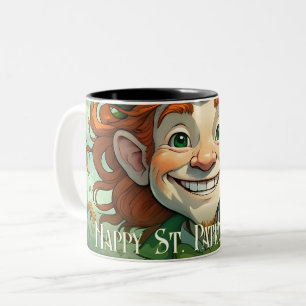 Caneca De Café Em Dois Tons Sorrisos de sorte na Rua. Dia de Patrick