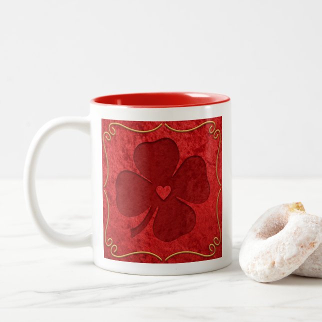 Caneca De Café Em Dois Tons Sorte (Com Donut)