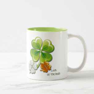 Caneca De Café Em Dois Tons Sorte do nome personalizado irlandês do Tricolor S