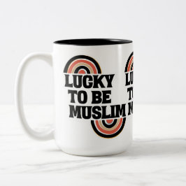 Caneca De Café Em Dois Tons Sorte ser citações espirituais islâmicas muçulmana