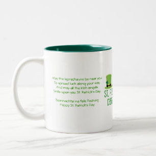 Caneca De Café Em Dois Tons Sorte-Verso do Leprechaun