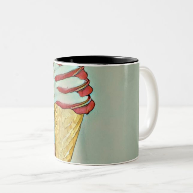 Caneca De Café Em Dois Tons Sorvete de chocolate (Frente Esquerda)