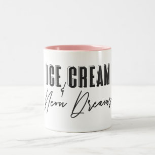 Caneca De Café Em Dois Tons Sorvete e Neon Dreams Mug