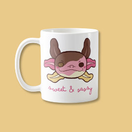 Caneca De Café Em Dois Tons Sorvete napolitano elegante e sassy Axolotl