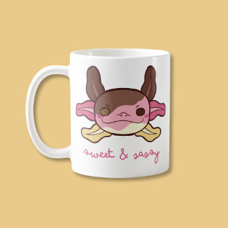 Caneca De Café Em Dois Tons Sorvete napolitano elegante e sassy Axolotl