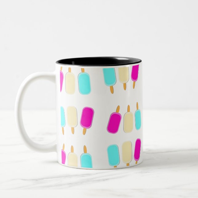 Caneca De Café Em Dois Tons sorvete três cores (Esquerda)