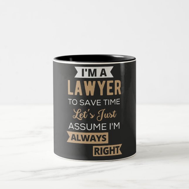 Caneca De Café Em Dois Tons Sou advogado, para poupar tempo (Centro)