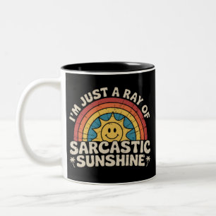 Caneca De Café Em Dois Tons Sou Apenas Um Raio de Sarcasmo Ensolarado Humor Sa