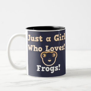 Caneca De Café Em Dois Tons Sou Apenas uma Garota que Ama Rãs Presente para Mu