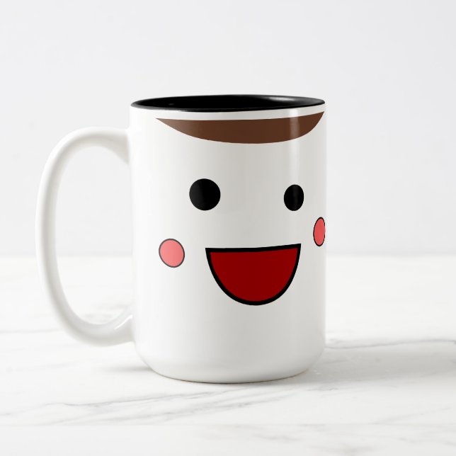 Caneca De Café Em Dois Tons Sou Aproximável / Smilie Chibi Inacessível (Esquerda)