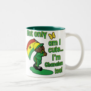 Caneca De Café Em Dois Tons Sou não somente eu bonito mim sou ganês demasiad